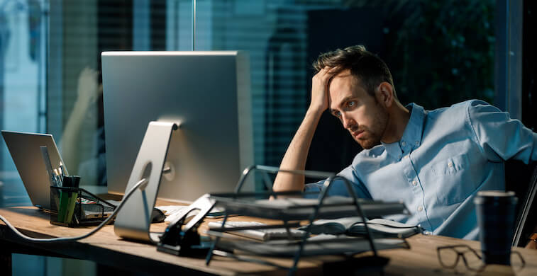 Man Overwhelmed At Work, Dr Cleverly | Critical Thinker, Fork In The Road